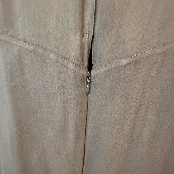 Morgane Le Fay Dark Green Silk Boho Steampunk Fairy Goddess Tiered Maxi Dress S - Picture 10 of 13